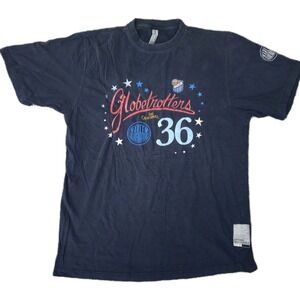 VINTAGE Fubu T Shirt Mens L Blue Harlem Globetrotters Crewneck Platinum Y2K